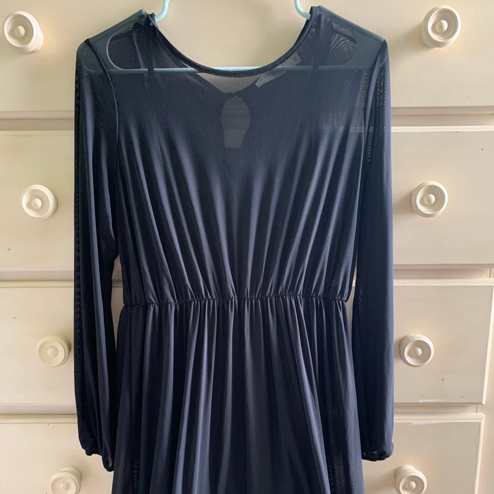 mesh black dress with slip